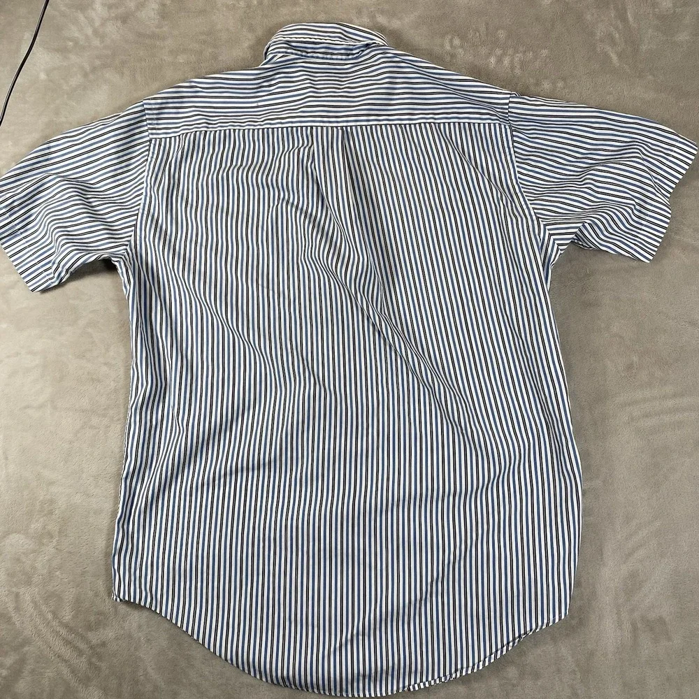 Vintage Brooks Brothers 346 Shirt Mens Small Striped *STAIN* Short Sleeve